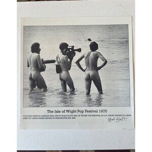 Daily Sketch London photo Isle of Wight 1970 Pop Festival signed Bob Ayllott
